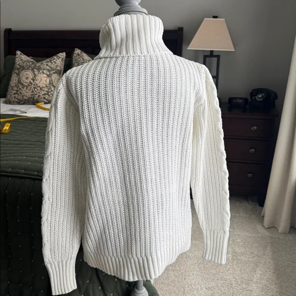 GAP Cream Cable Knit Turtleneck Sweater - Picture 3 of 4